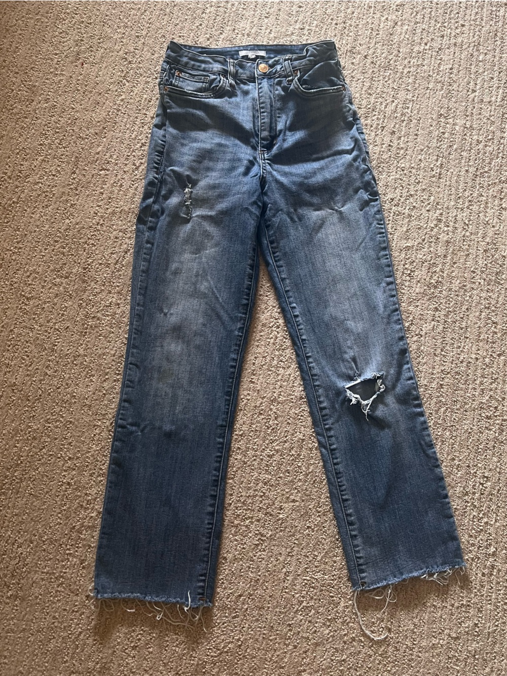 STS Blue Distressed Dark Blue Wide-Leg Jeans